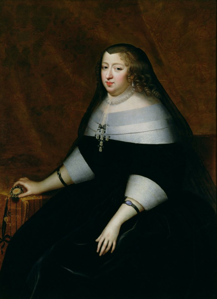 Шарль Бобрен ) (1604-1692),  Портрет Анны Австрийской во вдовьем одеянии