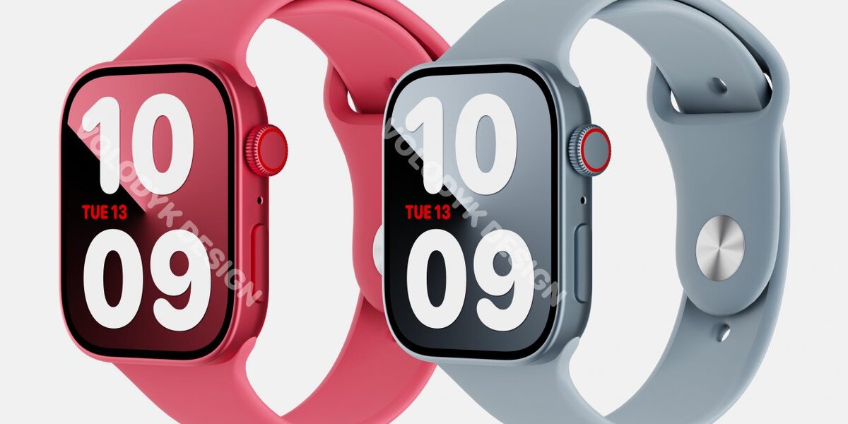 Предполагаемый дизайн алюминиевых Apple Watch Series 8. Иллюстрация: ld_vova📷
