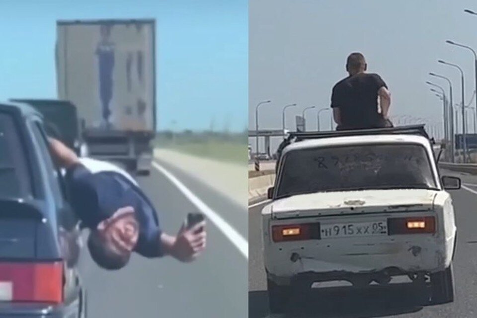     Дагестанцы устраивают «гонки на выживание» на оживленных трассах республики. Фото: соц.сети/МВД Дагестан