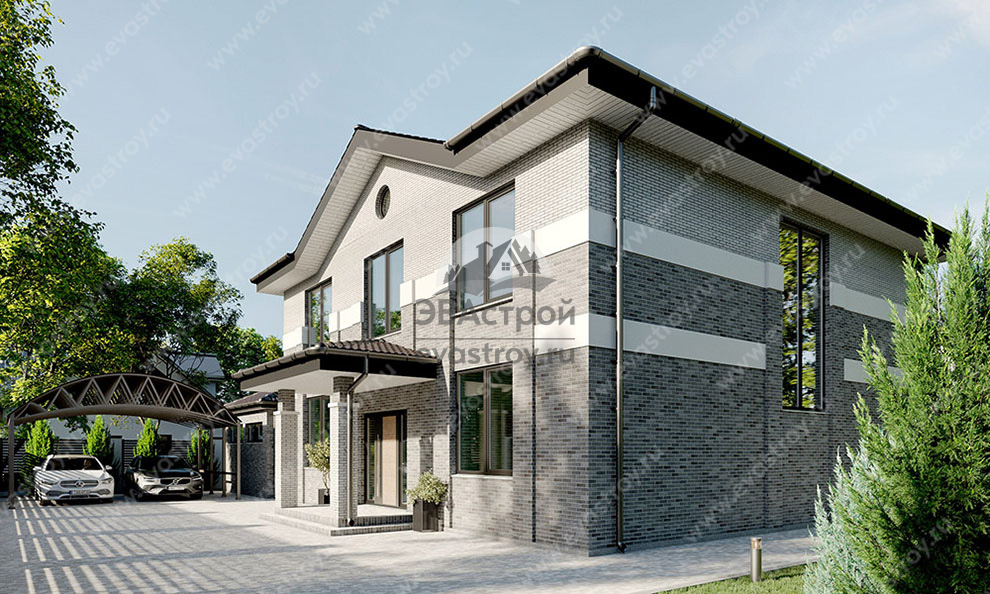 Проект двухэтажного дома 229 м2 с террасой - SRK-57