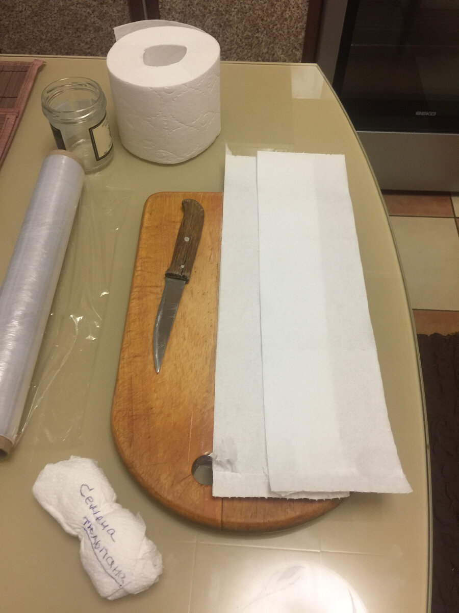 Пленку хорошо бы по толще, а бумагу можно любую, даже самую дешевую - серую. Я в такую бумагу сажала, также хорошо все прорастает.