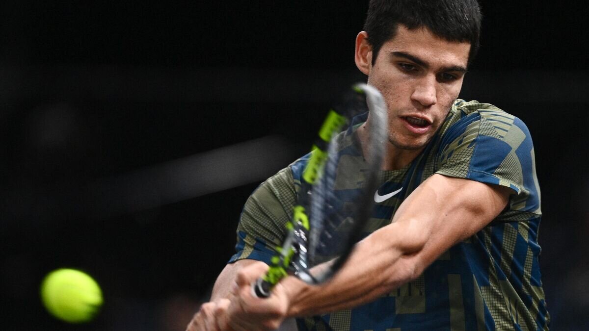    Теннисист Карлос Алькарас (Испания)© AFP 2022 / CHRISTOPHE ARCHAMBAULT