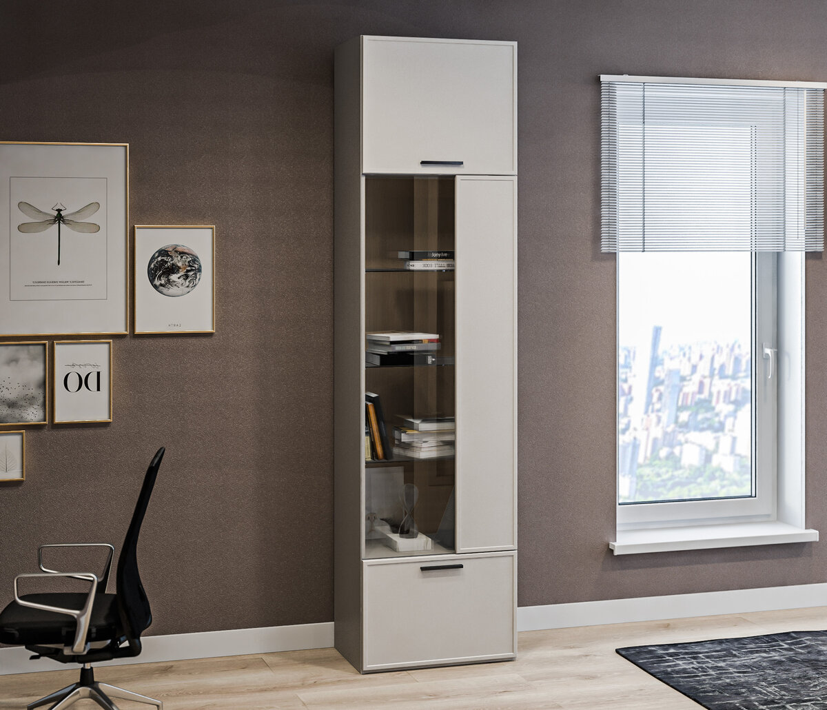 Шкаф-витрина СБ-3256 за 21 204 р.* Подойдет как для гостиной, так и для домашнего кабинета