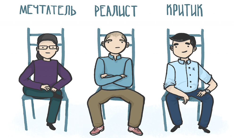 Кто такой мечтатель. Мечтатель реалист критик. Метод трех стульев Уолта Диснея. Дисней мечтатель критик реалист
