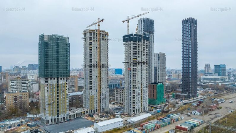Строительство ЖК «Павелецкая Сити», ноябрь 2022 года. Фотосъемка Новострой-М