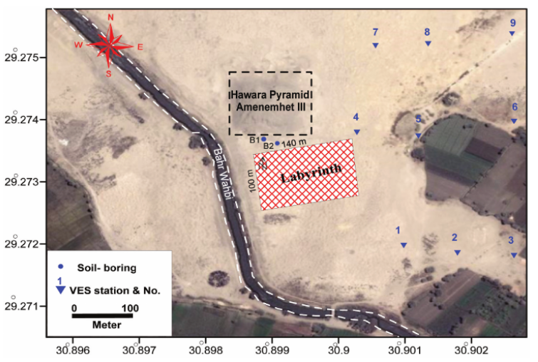 https://www.researchgate.net/publication/277389608_VLF-EM_study_for_archaeological_investigation_of_the_labyrinth_mortuary_temple_complex_at_Hawara_area_Egypt