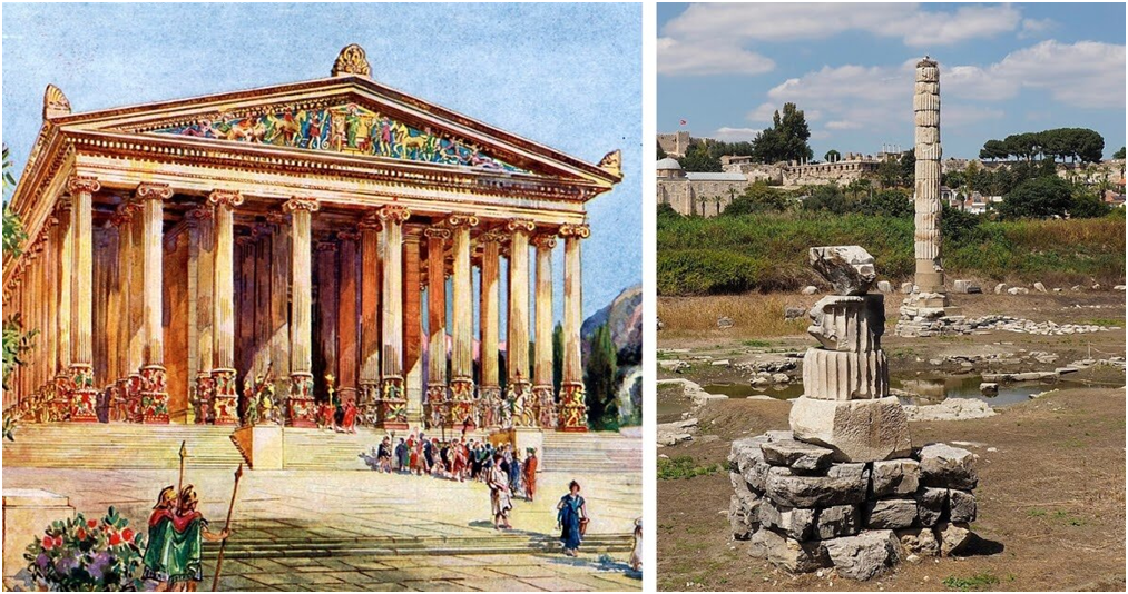 Le temple d'Artémis à Ephèse est la quatrième merveille du monde. Dédié à la dée