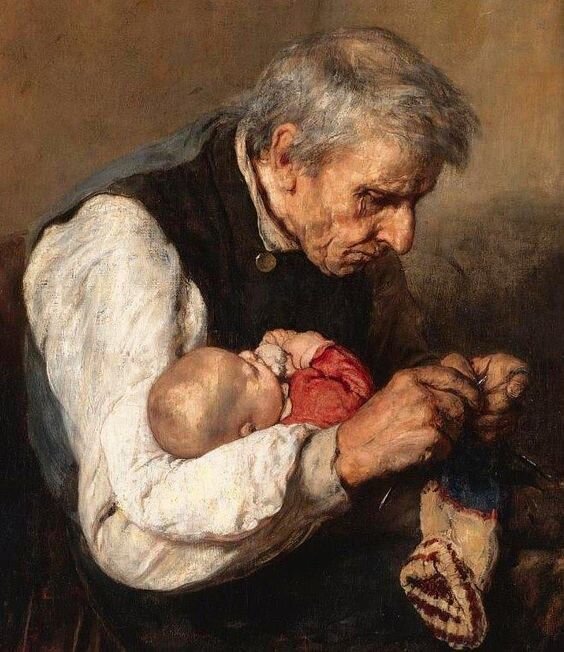 Николаос Гизис (Nikolaos Gyzis) 1842 - 1901 гг."Дед и внук"