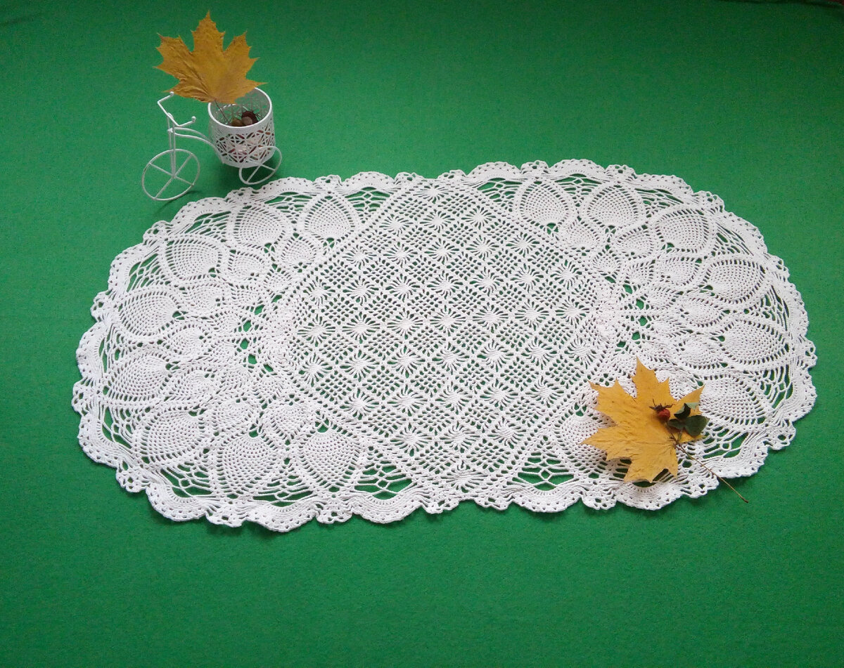 Салфетка из ниток "Пион"