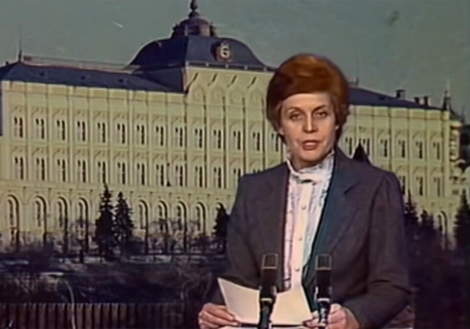     Вера Шебеко 20 лет была диктором программы «Время». Фото: кадр видео программы «Время».