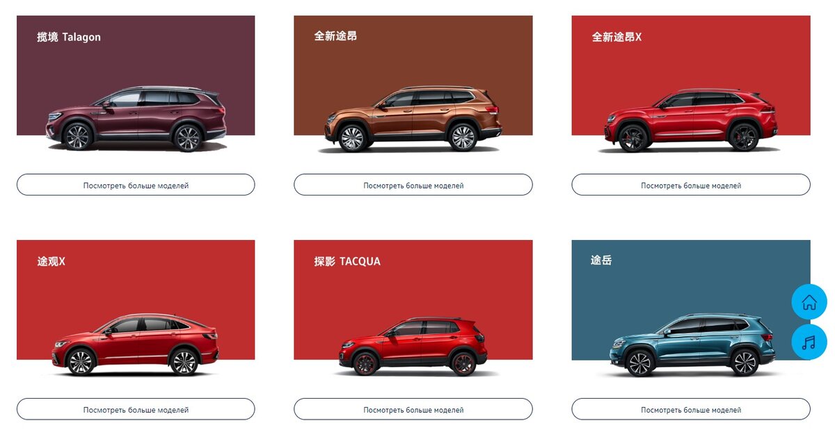 Кроссоверы VW для китайского рынка.