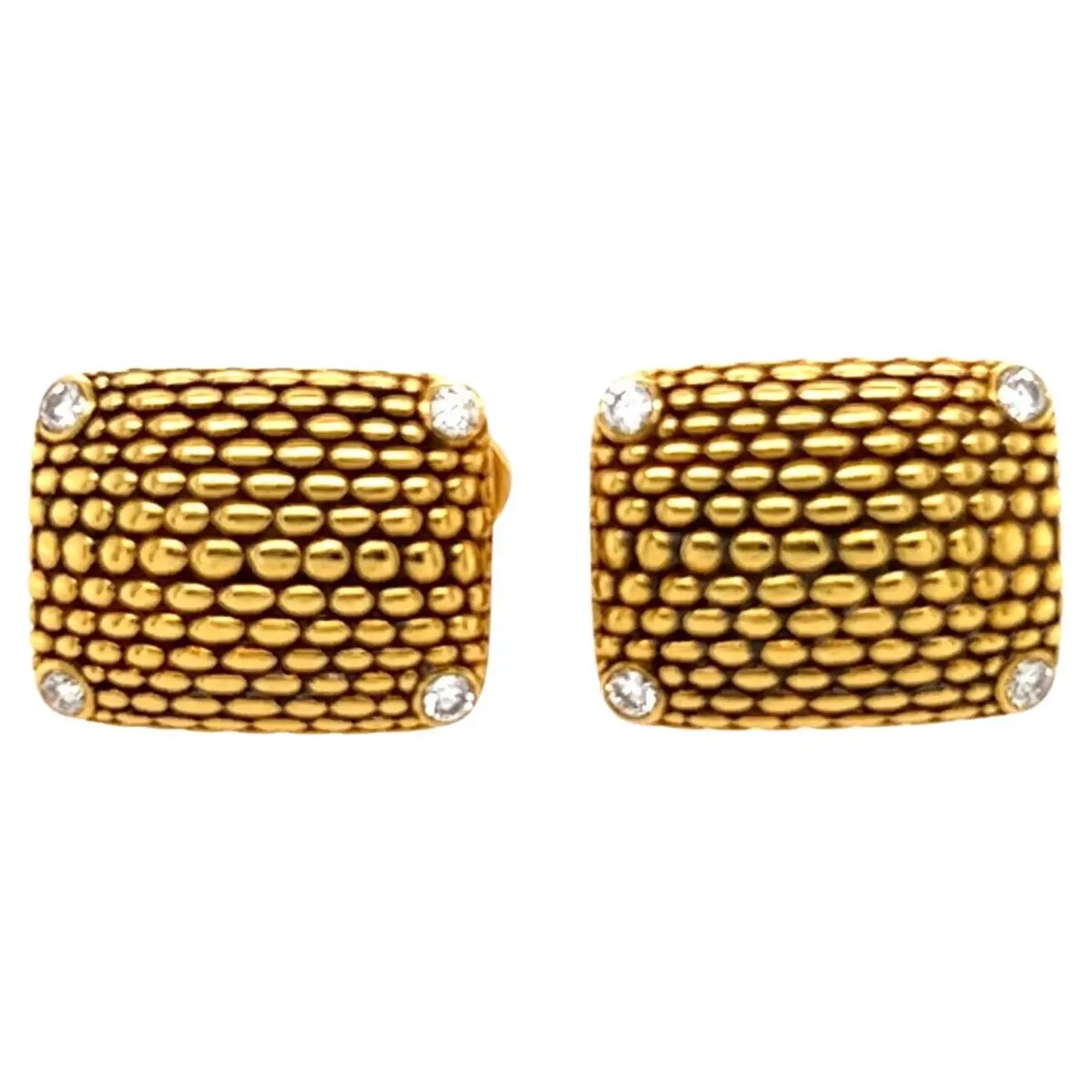 Запонки Alex Sepkus из желтого золота с сапфирами и бриллиантами.