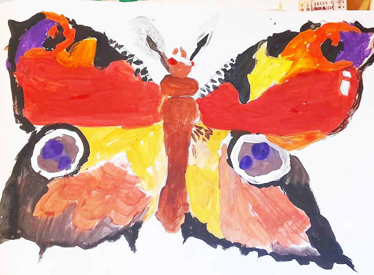 Рисунок Бабочка к аттестации по Изо