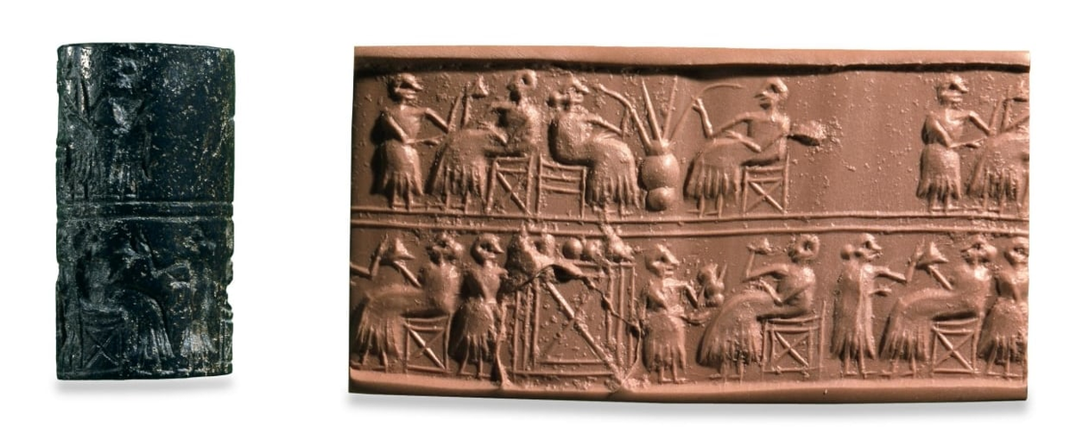 Лазуритовая печать из гробницы царицы Пуаби (ок. 25 в. до н.э., Ур). © Trustees of the British Museum