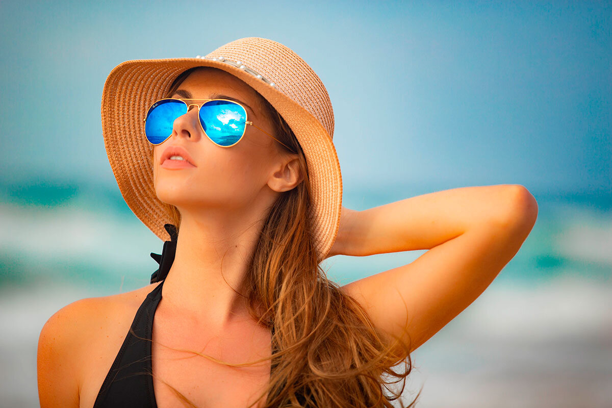 Синие линзы прекрасно защищают от слепящего солнца и блокируют инфракрасные лучи. 