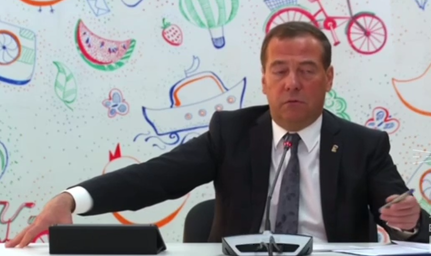 вроде не на пляже уснул опять Медведев но в своём амплуа - порет чушь