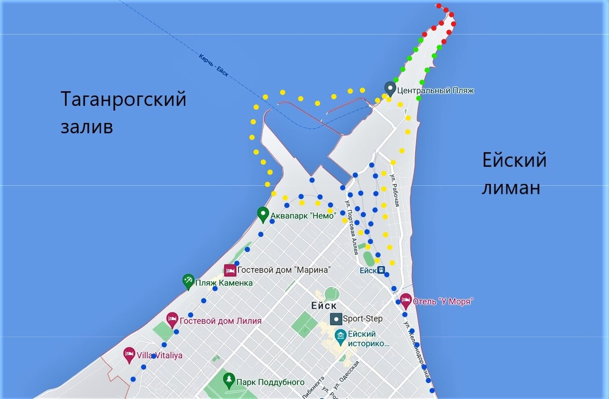 Показать на карте ейск краснодарский край. Ейск пляжи на карте. Карта Ейска с улицами и домами.