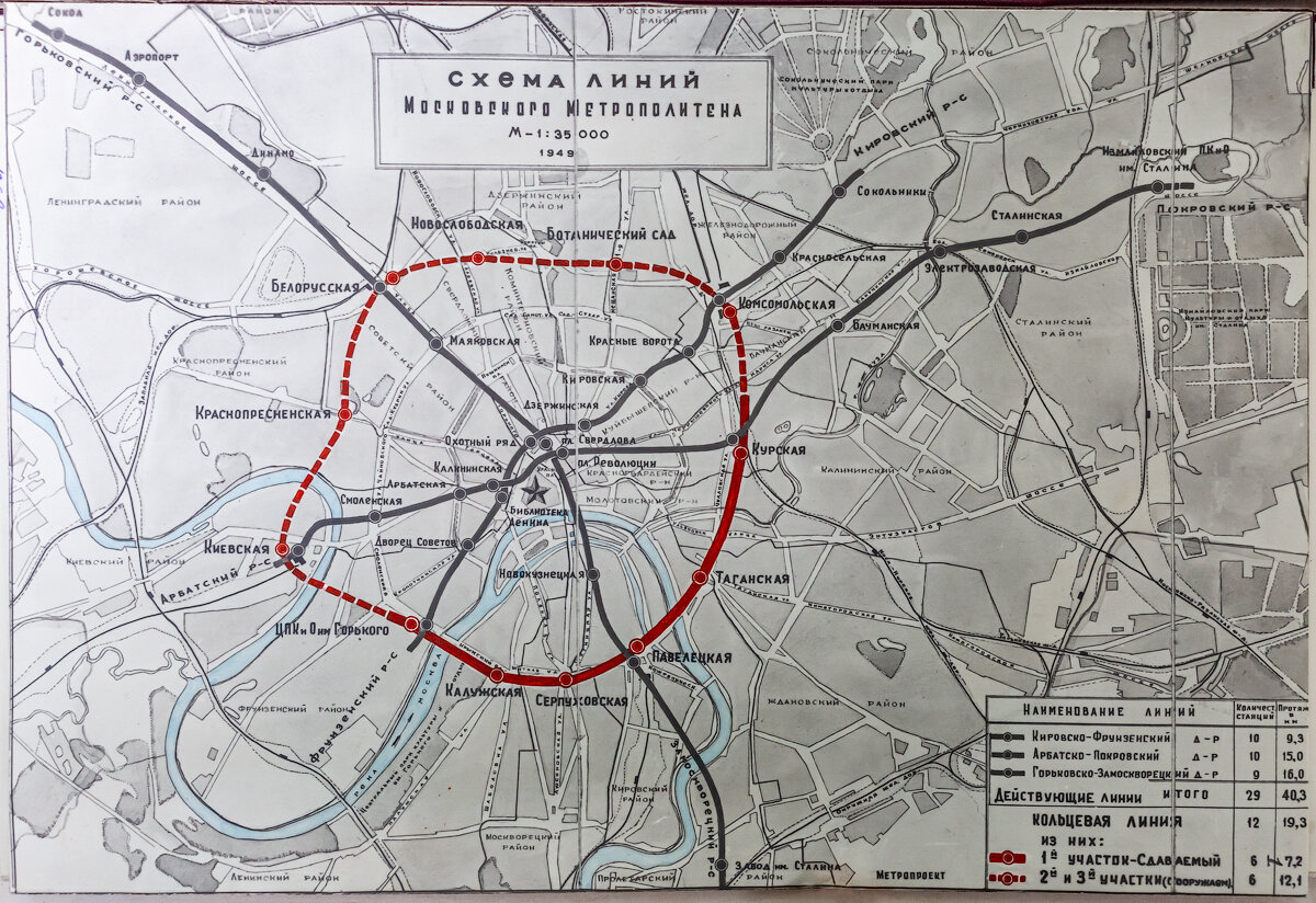 Где будет метро на. Первый участок кольцевой линии Московского метро. Проект кольцевой линии 1938 года в Москве