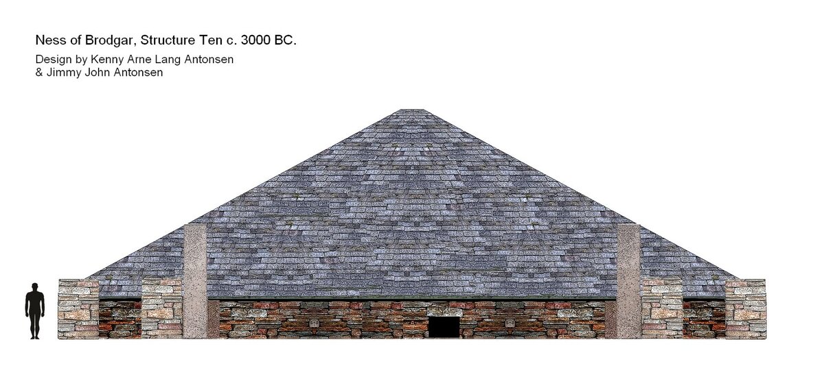 Художественная реконструкция здания #10 на мысе Бродгар