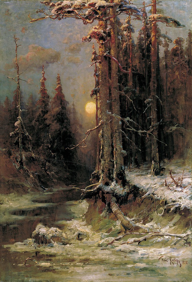 "Закат солнца зимой (Зимний вечер)" (1897)