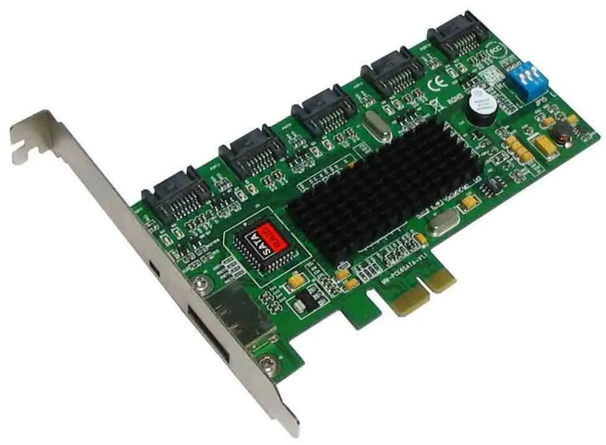 Плата e sata. Raid контроллер SATA. SATA контроллер PCI-E x1. PCI-E Raid контроллер Adaptec. PCI Raid контроллер SATA.