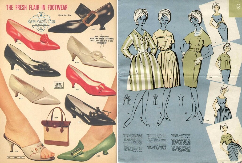 Тут мы видим высоту каблука и - опять же сосуществование колокола и прямоугольника. https://ru.pinterest.com/