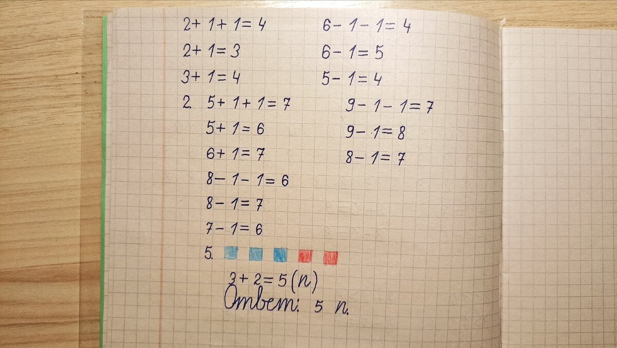 Тетрадь сына с той самой задачей 