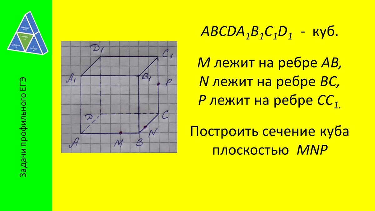Профильная математика. Построение сечений куба. Шестиугольник Соловьева Светлана