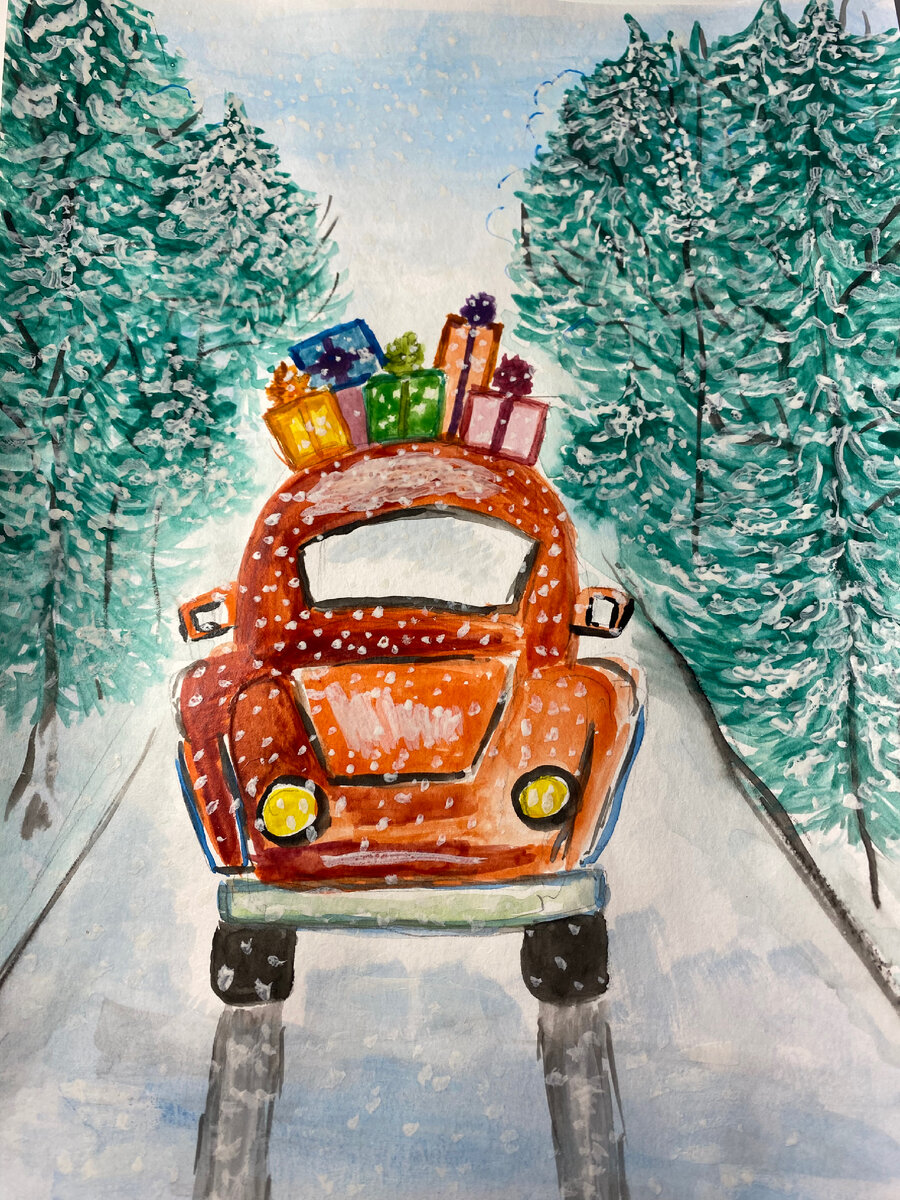 Праздничная машина едет домой🎄🎁