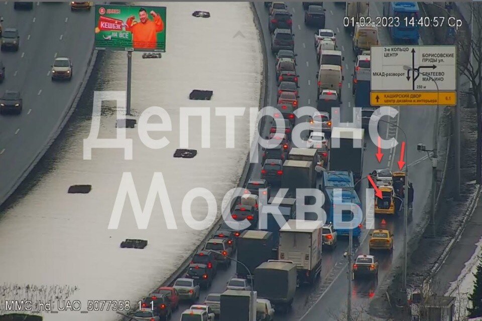     На Каширском шоссе для движения доступны три полосы  Департамент транспорта Москвы