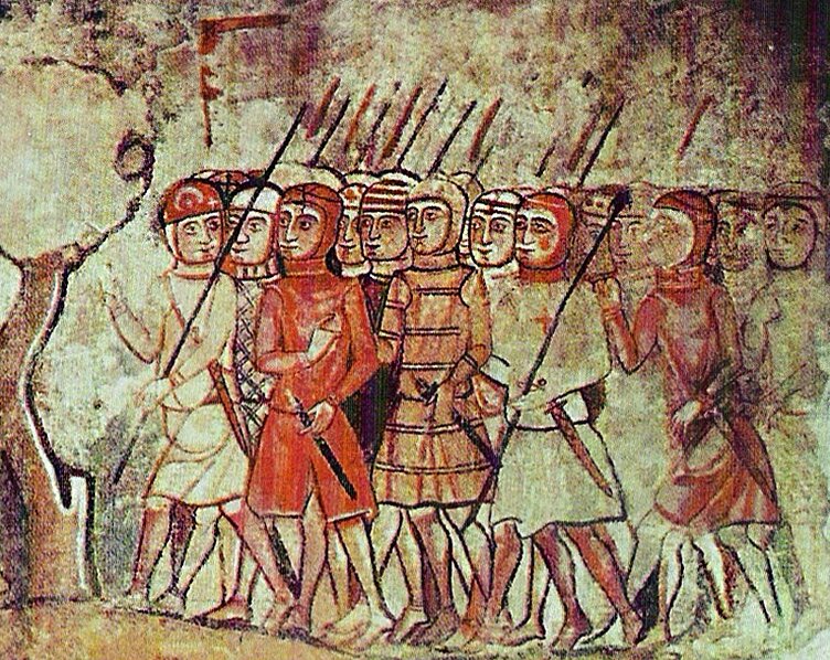 Альмогавары. Средневековая фреска.
