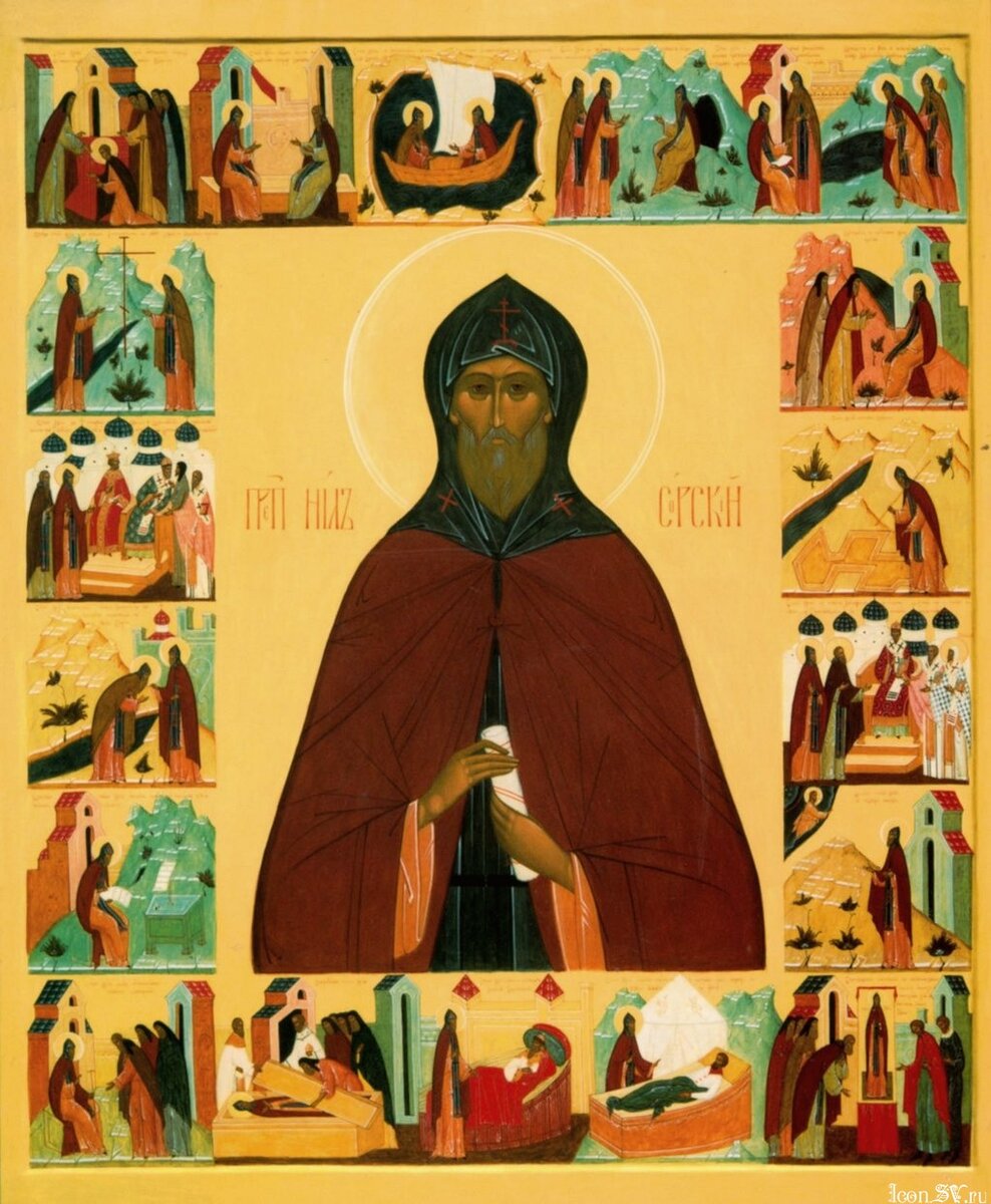 Преподобный Нил Сорский с житием. Мельникова А.В. (Иконописная школа). Сергиев Посад. 2001 г.