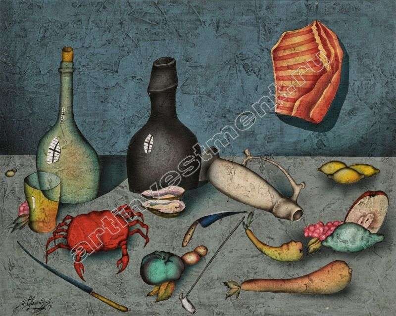 Фальшивая картина Михаила Шемякина была опубликована в каталоге "Сотбис" с оценкой 13 300 долларов. 