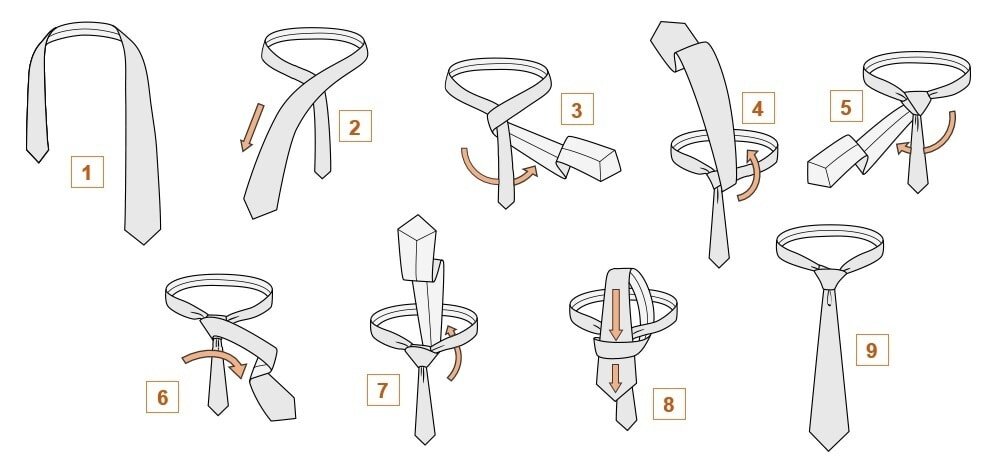 Как завязать тонкий галстук - схема и фото инструкции