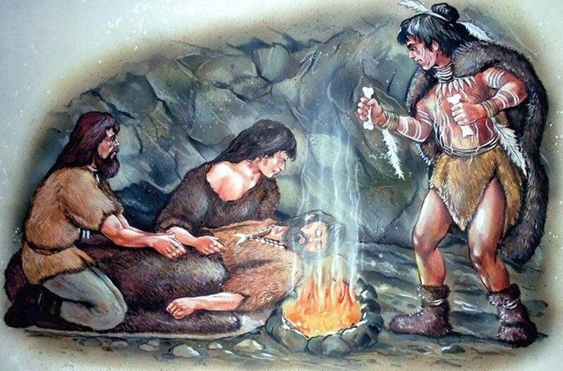 Лечебная магия и шаманизм стремились изгнать "дух болезни".