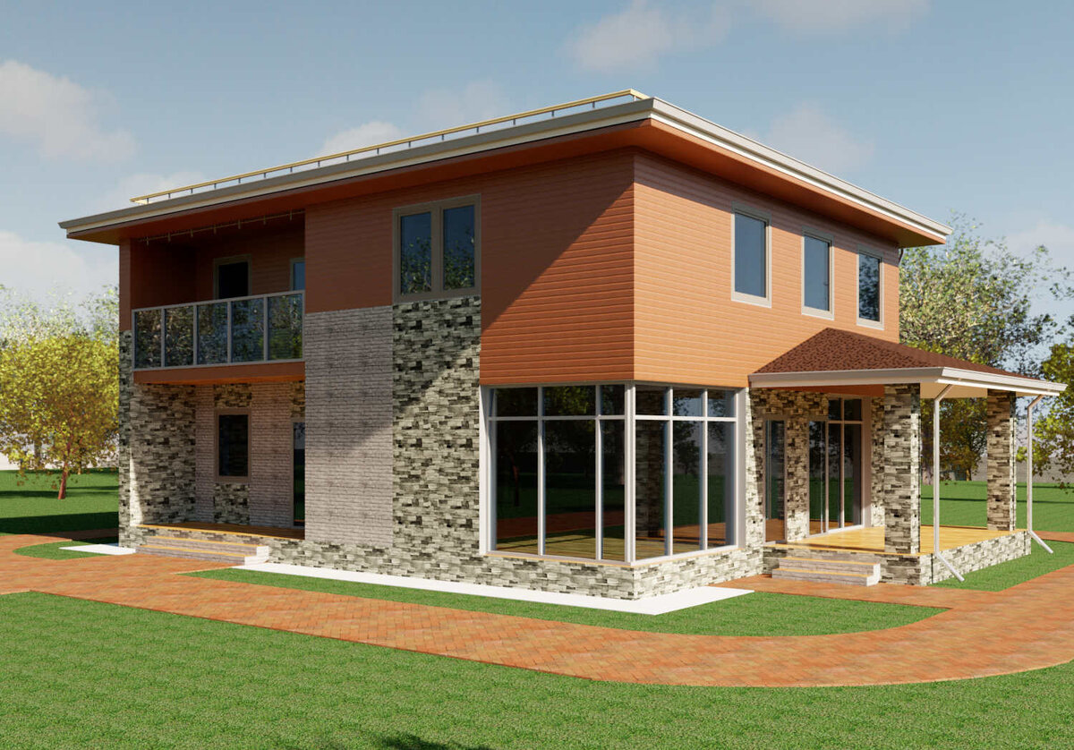 Вид дома спереди