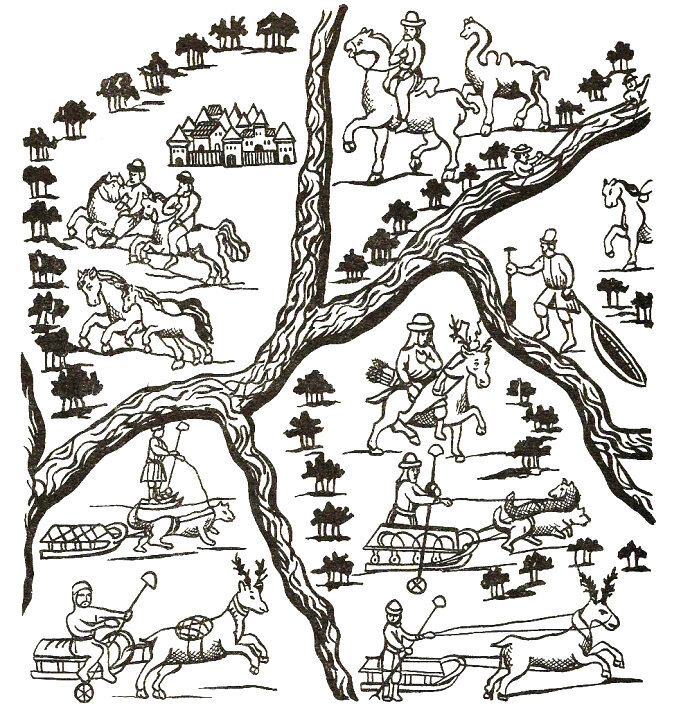 Сибирские народы. Из Ремезовской летописи. Конец XVII века.