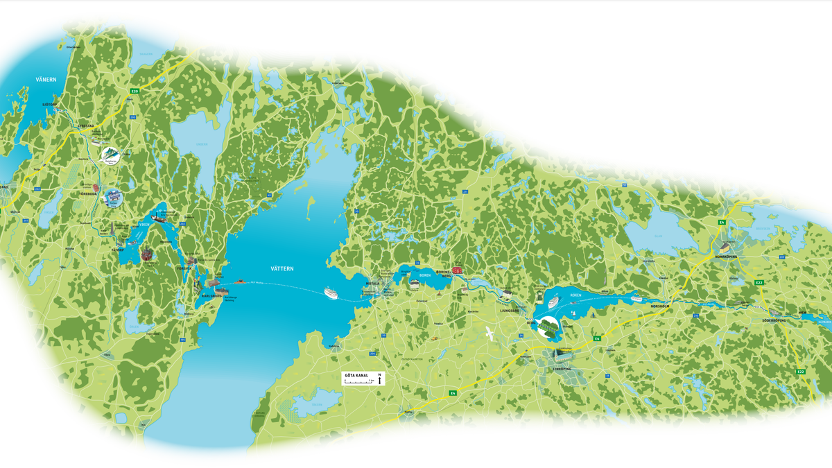 Карта Гёта-канала