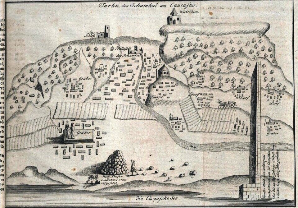 Карта-схема Таркиов , 1734 г.