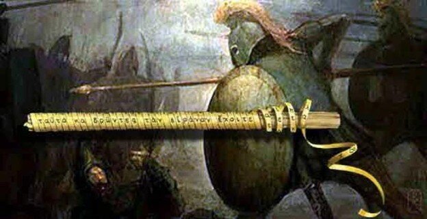 Спартанская сцитала с папирусной лентой (фото из открытых источников)