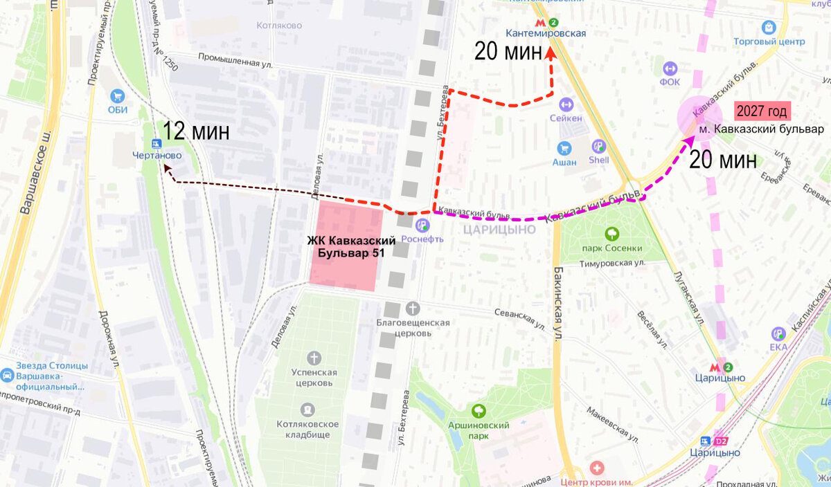 Карта метро кавказский бульвар