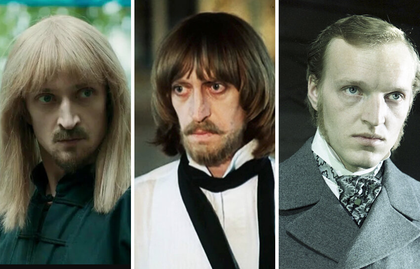 Юрий Чурсин (слева, кадр из фильма "Волшебник"), Виктор Авилов (кадр из фильма "Узник замка Иф", Александр Кайдановский (справа, кадр из фильма "Игрок")