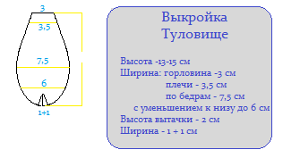 Выкройка туловища куклы 