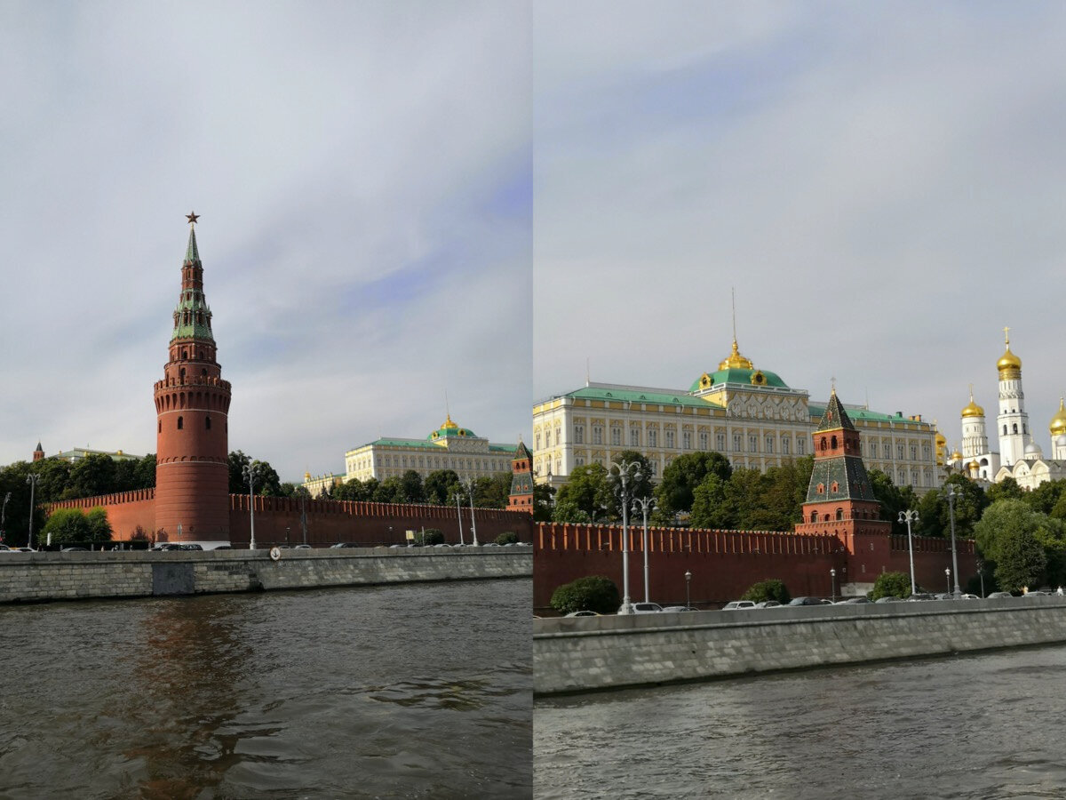 Вид на Кремль с кораблика на Москве-реке