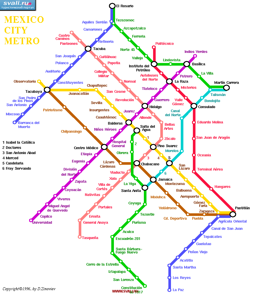 Схема метро мексика