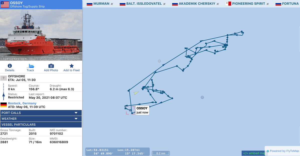 Трек Ossoy за последние сутки