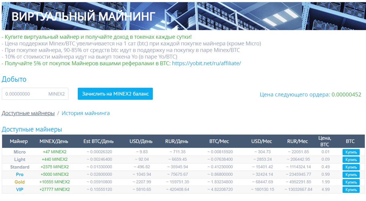 Стартовые условия vmining2