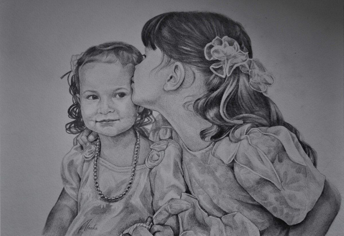 Рисунок карандашом для сестры