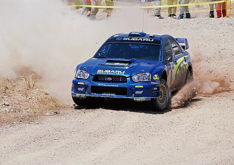 Томми Мякинен на Ралли Греции 2003 за рулем Subaru Impreza WRC