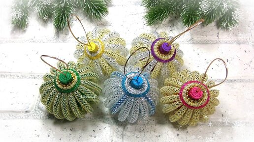 Воздушные ёлочные игрушки 🎄 своими руками 🎄 diy christmas ornaments